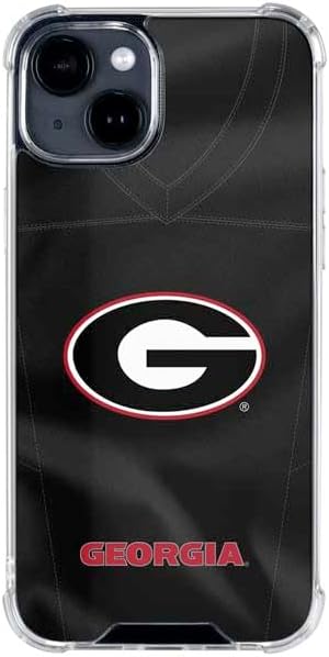 Skinit Clear Phone Case Compatible with iPhone 15 - Officially Licensed University of Georgia Bulldogs Design