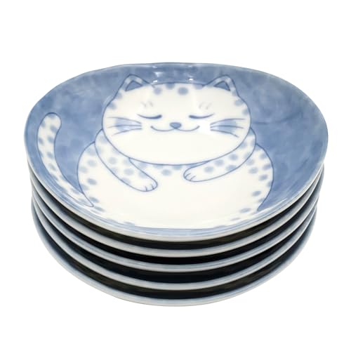 ??(Ichikyu) Mino Ware 508-04 Oval Plate, Small Plate, Soy Sauce Plate, Set of 5, Diameter Approx. 4.3 inches (11 cm), Microwave & Dishwasher Safe, Tableware, Butyonekat, Made in Japan