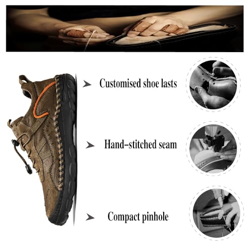 Mens Casual Walking Shoes Leather Oxfords Breathable Fashion Loafers Lightweight Non-Slip Sneakers3