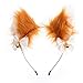 Lurrose Cerchietto per capelli con orecchie di gatto, in peluche, con orecchie di volpe, colore marrone chiaro, orecchie con campanellino dorato, gatto, volpe, lupo, cosplay, accessorio decorativo