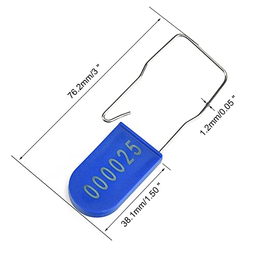 Image of 100PCS Plastic Padlock Security Seals Metal Wire Padlocks Electric Meter Lockout Tags Disposable Anti-Tamper Lock Numbered Anti Tamper Tags Blue