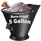 AMAGABELI GARDEN & HOME XXL 5-Gallon Ash Bucket for Fireplace Metal Coal Bucket Wood Stove Charcoal Bucket Hot Ashes Can Pail Fireside for Fire Pit Firewood Burning Indoor Outdoor Grill Hearth Tools