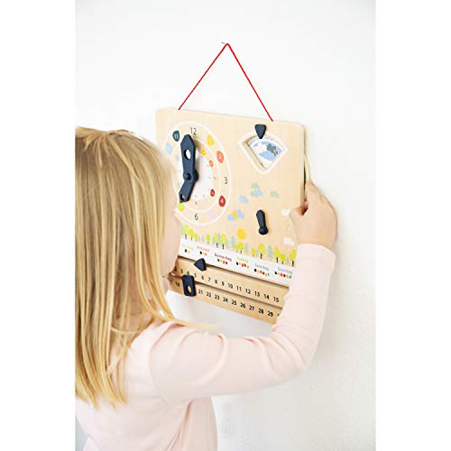 small foot Lerntafel Holz, UVM, Lernuhr mit Kalender „Educate“, Lernen von Uhrzeit, Wetter und Wochentagen, für Kinder ab 5 Jahren, 11625, Mehrfarbig, S – Bild 5
