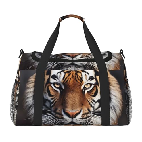 Tiger Travel Duffel Bag Lightweight Waterproof Carry On Tote Bag Foldable Weekender Overnight Bags Sport Gym Bag For Women Men