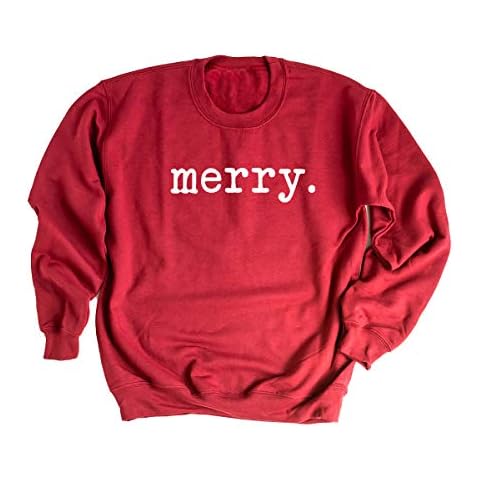 Simply Sage Market Merry, Typewriter - Sweatshirt - Cardinal Red - White Ink - XL Cover