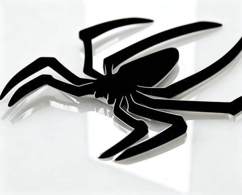 Image of 2PCS 3D Spider Emblem Badge Sticker Decoration for Car, Truck, Motorcycle, RV, Scooter, SUV, Door, Window (Black Style A)