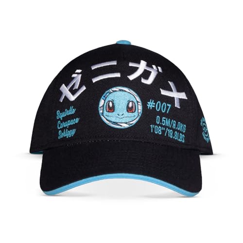 DIFUZED Pokémon Carapuce Homme Casquette Noir 85% Polyester, 15% Coton