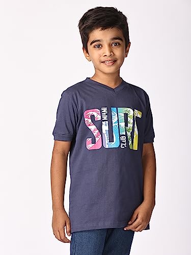 Image of TotzTouch Kids | Teen Boys Tshirt | Tee Shirt | t Shirt Premium Cotton Polo Style Rib Cuff V Neck Graphic Printed Half Sleeve Pack of 1