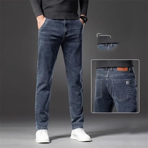 Mens Blue Slim Straight Cotton Regular Male Denim Trousers Male Clothing Pants3
