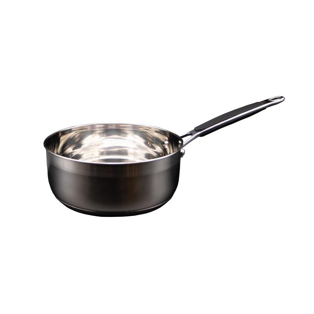 Schumann Professionnel - Lot de 5 Casseroles Gamme Eternelle - Compatibles Tous feux dont Induction - Acier Inoxydable sans PFOA - Poignées Accroche Confort en Silicone 12/14/16/18/20cm