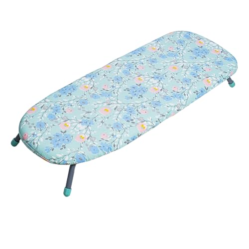 ISCBAFYX Table Top Ironing Board Wall Mount, Mini Ironing Board, D-Crease, Portable Space Saving, Mini Iron Board, Easy to Fold (Color : Cyan)