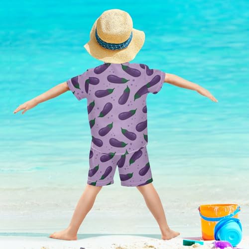 Image of Sunflower Floral Yellow Black Short Sleeve Hawaiian Button Down Shirts and Short Sets for Boys Toddler Summer Outfits