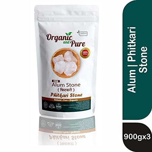 Organic and Pure Alum Stone Powder | Phitkari | Fitkari for Skin Vastu Face Hair Water Underarms Shave Teeth | Potassium Alum 2700g