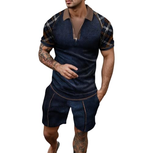 Ensemble court homme zippé imprimé chic pour vos sorties d'été