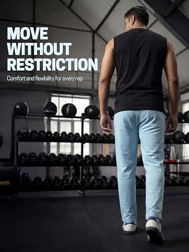 Image of Fflirtygo Mens Straight Fit Track Pants with Zip Pockets | Cotton Joggers Gym | Lower for Men | Sweatpants Sizes Upto 6XL