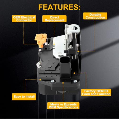 Image of ASAPE 931-108 Door Lock Actuator Motor - Rear Left Side Fits for Cadillac Escalade ESV EXT, for Chevrolet Suburban /Silverado /Tahoe 2007-2009, for GMC Sierra /Yukon | Door Latch Replaces 20783857