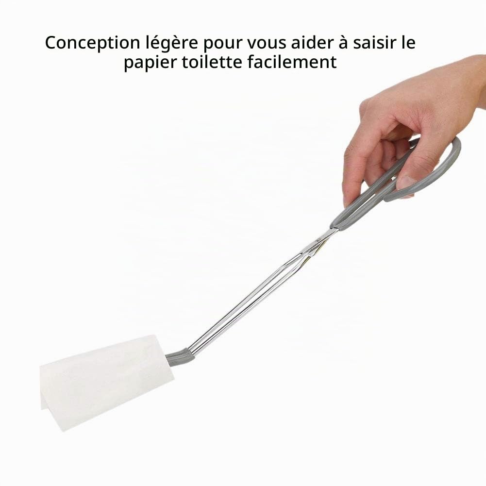 Porte-papier toilette long, aide à la toilette, aide à la salle de bain (15 pouces)