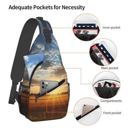 Bolso cruzado deportivo negro para viaje y senderismo miniatura 4