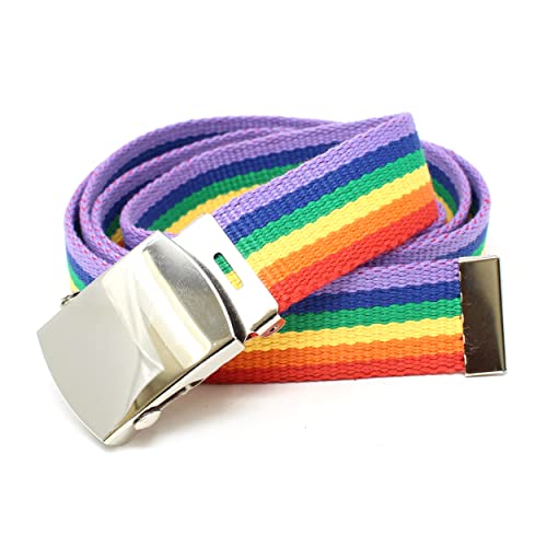 Image of BC Belts Canvas Web Belt with Chrome Buckle 54 inch Long | Fully Adjustable Military Style