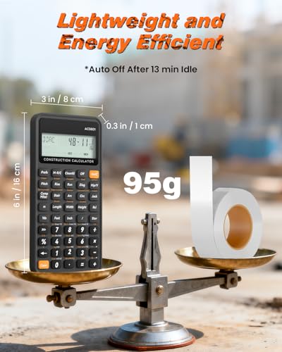 Image of Construction Calculator Industrial & Scientific ROATEE Engineering Calculator for Contractor, Concrete Pocket Feet-inch-Fraction Calculators Carpenter, Estimator, Builder, Framer, Remodeler, Renovator