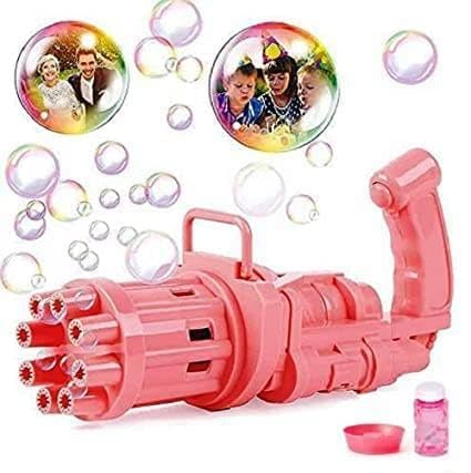 TLOBE Enterprises Bubble Machine Gun Outdoor & Indoor Toys 8 Hole- Automatic Bubble Maker with Bubble Liquid for Toddler Toys - Mini Bubble Machine for Fun Activity.