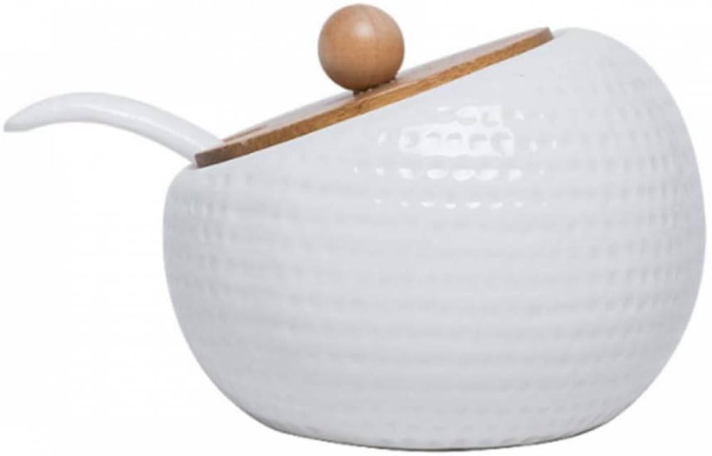 Gewürzdosen, Set mit 3 Gewürzgläsern, Gewürzständer, Keramik-Zuckerdose, Vorratsdose Servierlöffeln und Deckel, 24 x cm