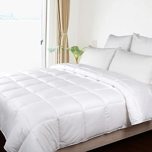 Gominimo 200gsm All Season Bamboo and Polyester Smooth Comfortable Ultra Soft Quilt King Single White