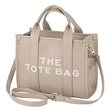 YUESUO Tote Bags for Women, Large PU Leather Tote Bag with Zip Casual Leather Handle Shoulder Bags f