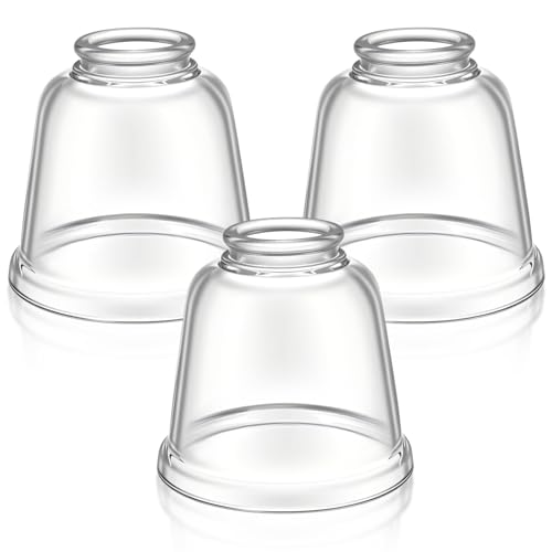 Image of Teenyyou 3 Pcs Clear Glass Globes for Ceiling Fan Lights Covers Glass Lamp Shade Replacement for E26 Chandelier Table Wall Sconce, 2-1 /8 inch Fitter, 4-5 /8 inch Diameter x 4-1 /2 inch Height