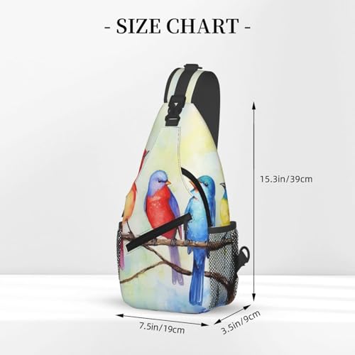 Bolso de Pecho Five Singing Birds Negro miniatura 3