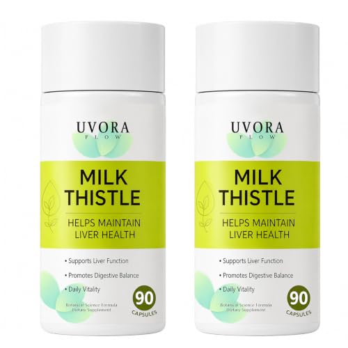 uvora Milk Thistle Capsules Plant-Based Ingredient Formula with Turmeric Inositol & Vitamin C 90 Vegetarian Capsules Non-GMO Gluten Free