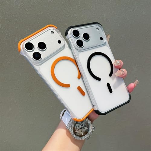 Coque magnétique iPhone 16 Plus sans cadre grise translucide antichoc - 6