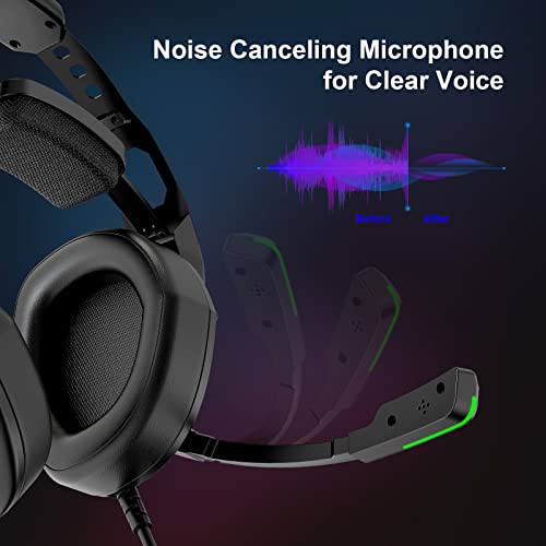 Jeecoo J65 Usb Gaming Headset For Pc - 7.1 Surround Sound Heavy Bass Headphones With Unique Cushion Pads, Clear And Crystal Microphone - Plug & Play For Laptop Computers #TOP4