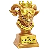 Freetoes Trophée G.O.A.T Greatest of All Time - Trophée amusant pour adultes - Grand prix de décoration de chèvre et trophées de bureau - Trophée de football fantastique - Cadeau idéal pour les