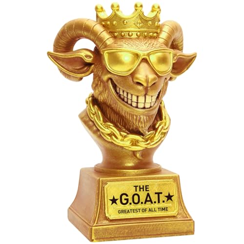 Freetoes The Goat Trophy Award G.O.A.T Greatest of All Time Funny Trophies for Adults Large Goat Decor Awards and Trophies Office Desk Fantasy Football Trophy Best Player Gifts