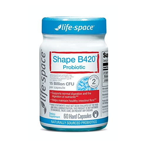 Life-Space Shape B420™ Probiotics, Clinically Studied Strains, Supplement for Women and Men, Supports Digestive Health and Metabolic Rate, 2-Month Serving - 60 Vegetarian Capsules