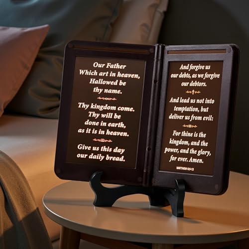 Image of mamre Bible Verses Lamp, Scripture Display Night Light - Thy Word is a lamp Unto My feet, and a Light Unto My Path. - 1 Corinthians 13 The Love Chapter, Spiritual Gifts, Bedside Lamp