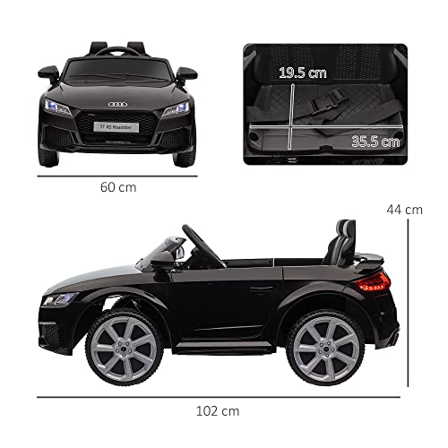 HOMCOM 12V Kids Ride On Car w/Rechargeable Battery, Remote Forward Reverse, LIGHTS, Horn, MP3 Player, Seatbelt - Black - Image 4