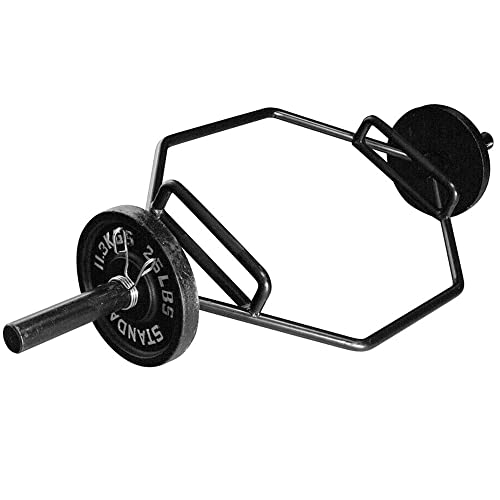 Hex Bar Weights Set Olympic Weight Plates Set for Deadlift Weightlifting Bodybuilding 2 Inch Hexagon Trap Bar with Weights for Exercise & Fitness Home Gyms (Trap Bar 55lbs + 25 LBs Plates 1 Pair)