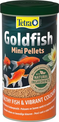 Tetra Pond Goldfish Mini Pellets - Fischfutter für kleine Goldfische und Kaltwasserfische im Teich, 1 L Dose