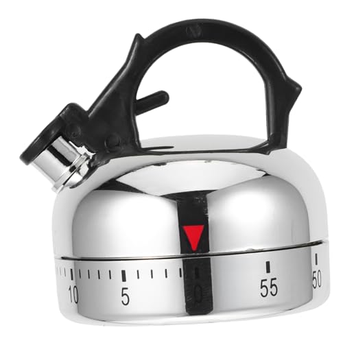 KOCKSHION Mechanical Kitchen Timer 60-Minute Wind-up Kettle Shape Manual Baking Timer Cute Countdown Gadget for Cooking and Study Use