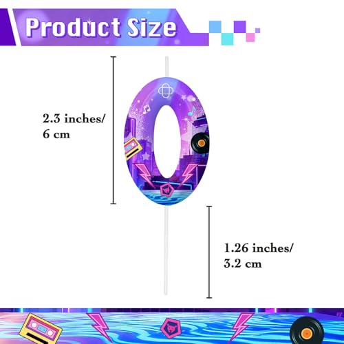 Image of Dark Purple Number 0 Birthday Candles, Cartoon Themed Cake Toppers for Boys Girls Cake Decorations, Birthday Decorations Party Supplies, Number Candles for Party Decor