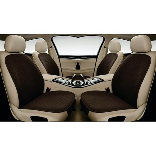 Image of AURAFRESH Car Seat Protector Cushions Cover, Airbag friendaly. (Brown, 7PC Front & Rear SEAT Full Set)