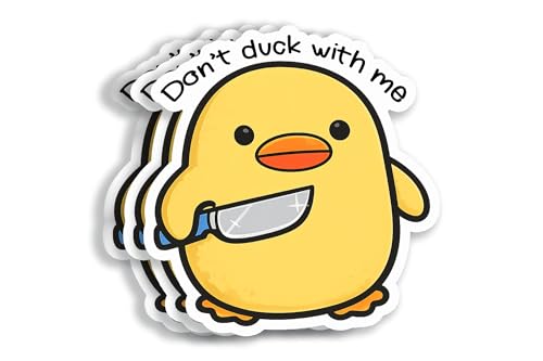 Don't Duck Me Sticker - Funny Duck Quote - Angry Duck Knife