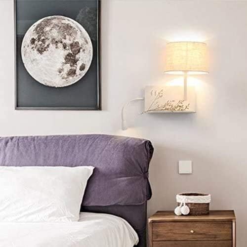 Wall lamp Fashion Creative wandlamp met schakelaar Led Reading Light Hotel Bedroom USB bedlampje Wireless Lamp van de Muur (Color : A) photo 3