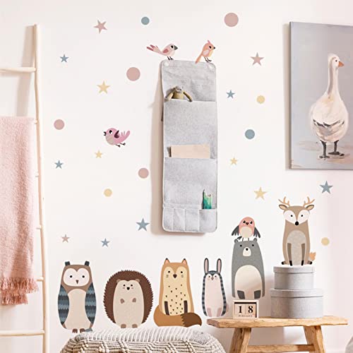 animais adesivos de parede - Crianças DIY Art Decalque autoadesivo | Raposa Pássaro Coruja Ouriço Mu