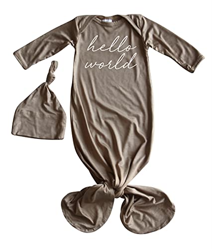 Image of Rocket Bug Hello World Script Silky Baby Gown with Hat- for Boys and Girls-Boy, Girl, Gender Neutral