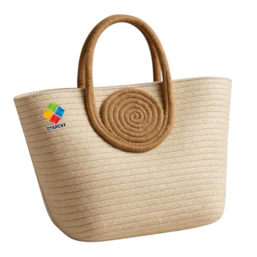Image of Handmade Crochet Tote Bag with Circular Handle, 25 cm x 15 cm