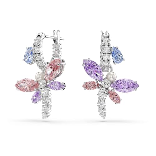 Swarovski x Ariana Grande Pendants d'oreilles, Tailles variées, Libellule, Multicolores, Métal rhodié