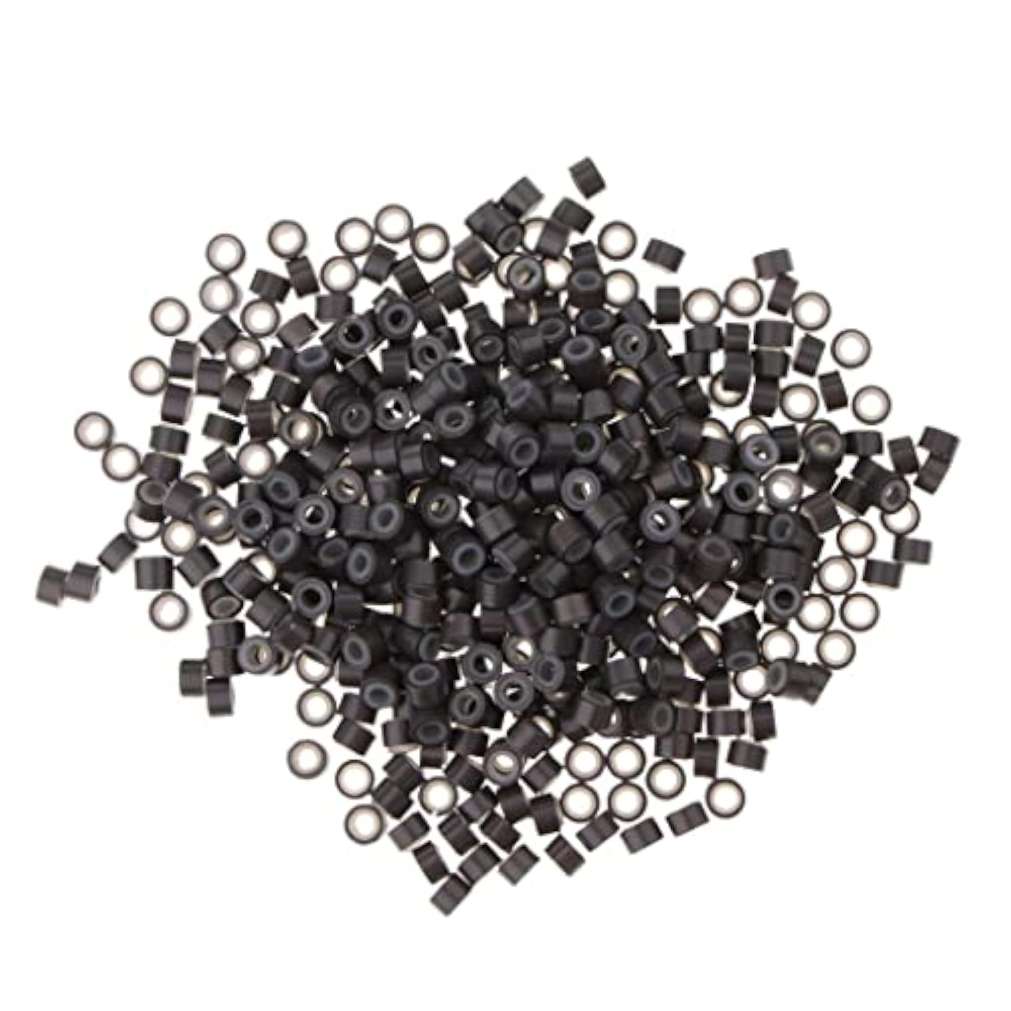 Silicone Micro Rings Links Crimp Beads for Hair Extensions Tools, Deep Brown